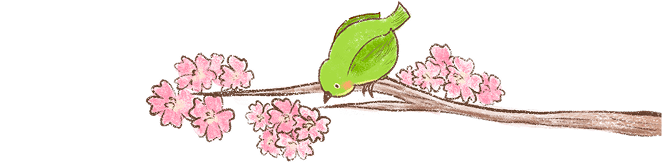 Illustrator of a bird on top of a tree branch